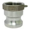 Stainless Steel Type A Cam and Groove Fitting, 1-1/4" Male Camlock x 1-1/4" Female NPT (CAM-12-A-SS)