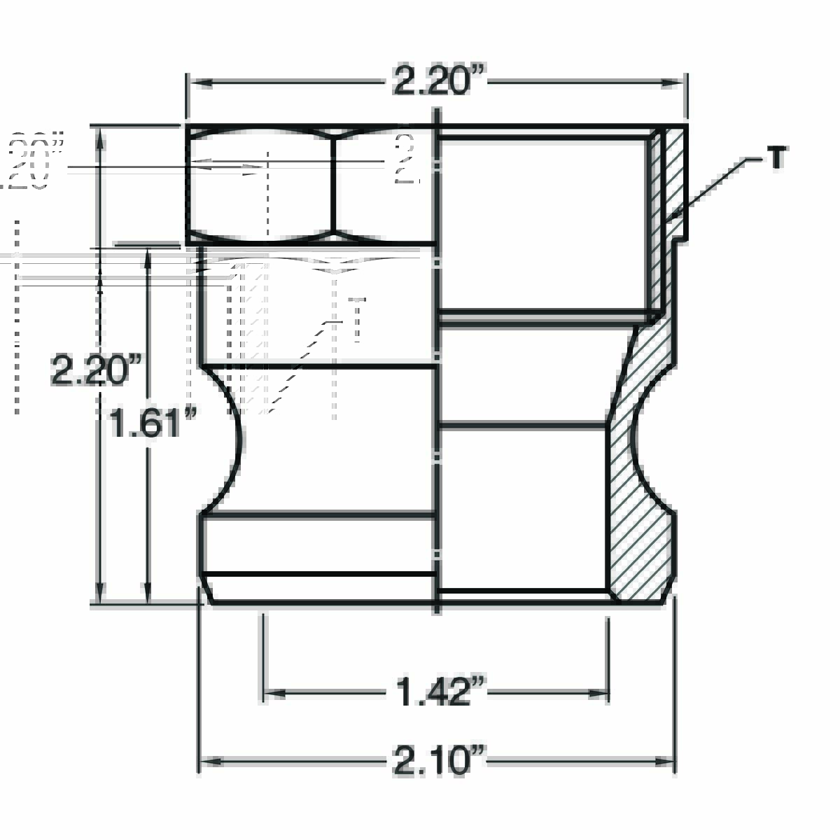 Brass Type A Cam and Groove Fitting, 1-1/2" Male Camlock x 1-1/2" Female NPT (CAM-15-A-BR) - Image 2