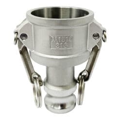 Gloxco Stainless Steel Type DA Cam and Groove Hose Fitting, Reducer, 1-1/2″ Female Coupler x 1″ Male Adapter (CAM-1510-DA-SS)