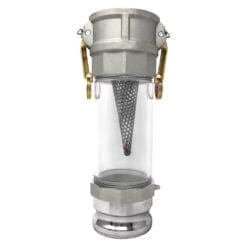 2" In-line Camlock Polycarbonate Sight Glass and Strainer Assembly (CAM-20-SGST-PCAL)