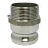 Gloxco Stainless Steel Type F Cam and Groove Fitting, 2-1/2" Male Camlock Adapter x 2-1/2" Male NPT (CAM-25-F-SS)