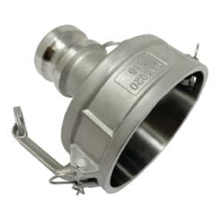 Gloxco Stainless Steel Type DA Cam and Groove Hose Fitting, Reducer, 4″ Female Coupler x 2″ Male Adapter (CAM-4020-DA-SS)