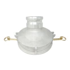 Aluminum Type GA Cam and Groove Fitting, Gravity Drop Adapter, 4" API Coupler x 3" Male Adapter, Brass Arms (CAM-4030BR-GA-AL)