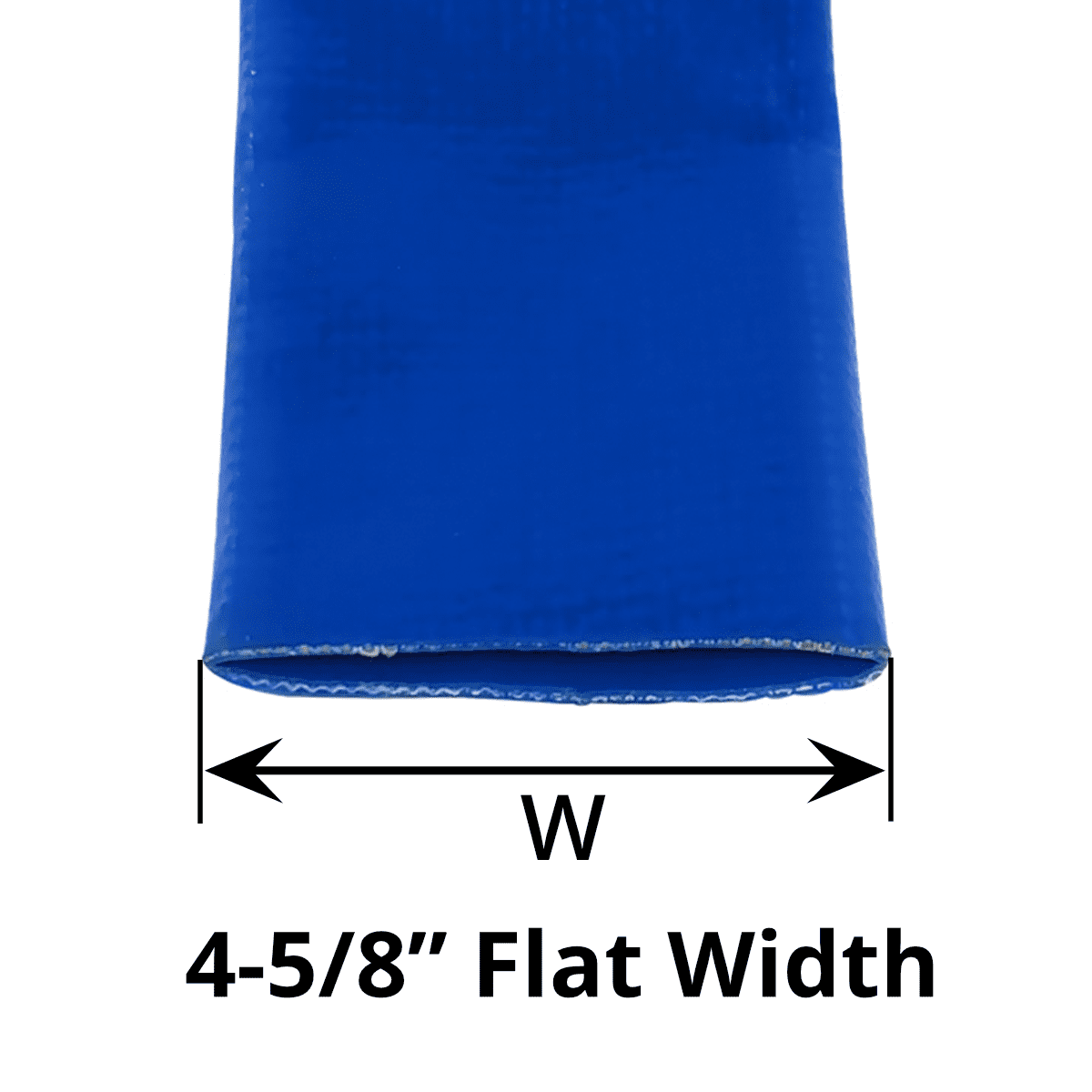 Gloxco 3" x 100' Blue Lay Flat PVC Discharge Hose Assembly with Aluminum Cam and Groove C and E Fittings - Image 3