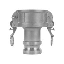 Self Locking Camlock Fitting, Type DA, Stainless Steel, 3" Female Camlock Coupler x 2" Male Camlock Adapter (CAM-3020-DASL-SS)