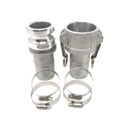 Aluminum 2" Cam and Groove Fitting Kit with Male Camlock Adapter, Female Camlock Coupler, Four Clamps