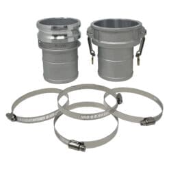 Aluminum 4" Cam and Groove Fitting Kit with Male Camlock Adapter, Female Camlock Coupler, Four Clamps