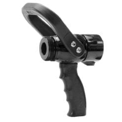 Fire Hose Nozzle, 1-1/2" Swivel NST, Ball Shut-Off Nozzle with Pistol Grip, 1-1/2" Male NST Outlet, Aluminum Body