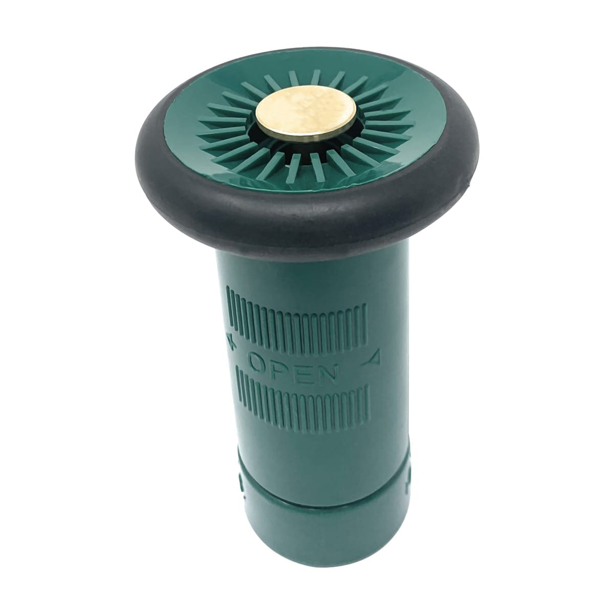 Fire Hose Nozzle, 1" NPSH, Adjustable Fog Nozzle, 22 GPM, Green Polycarbonate