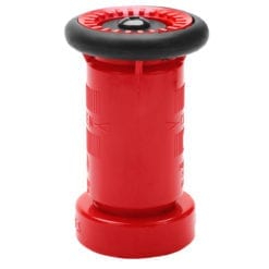 Fire Hose Nozzle, 1-1/2" NPSH, Adjustable Fog Nozzle, 75 GPM, Red Polycarbonate
