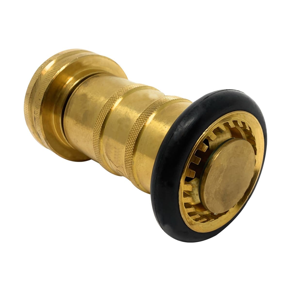 Fire Hose Nozzle, 1-1/2" NST, Adjustable Industrial Fog Nozzle, 75 GPM, Satin Brass - Image 2