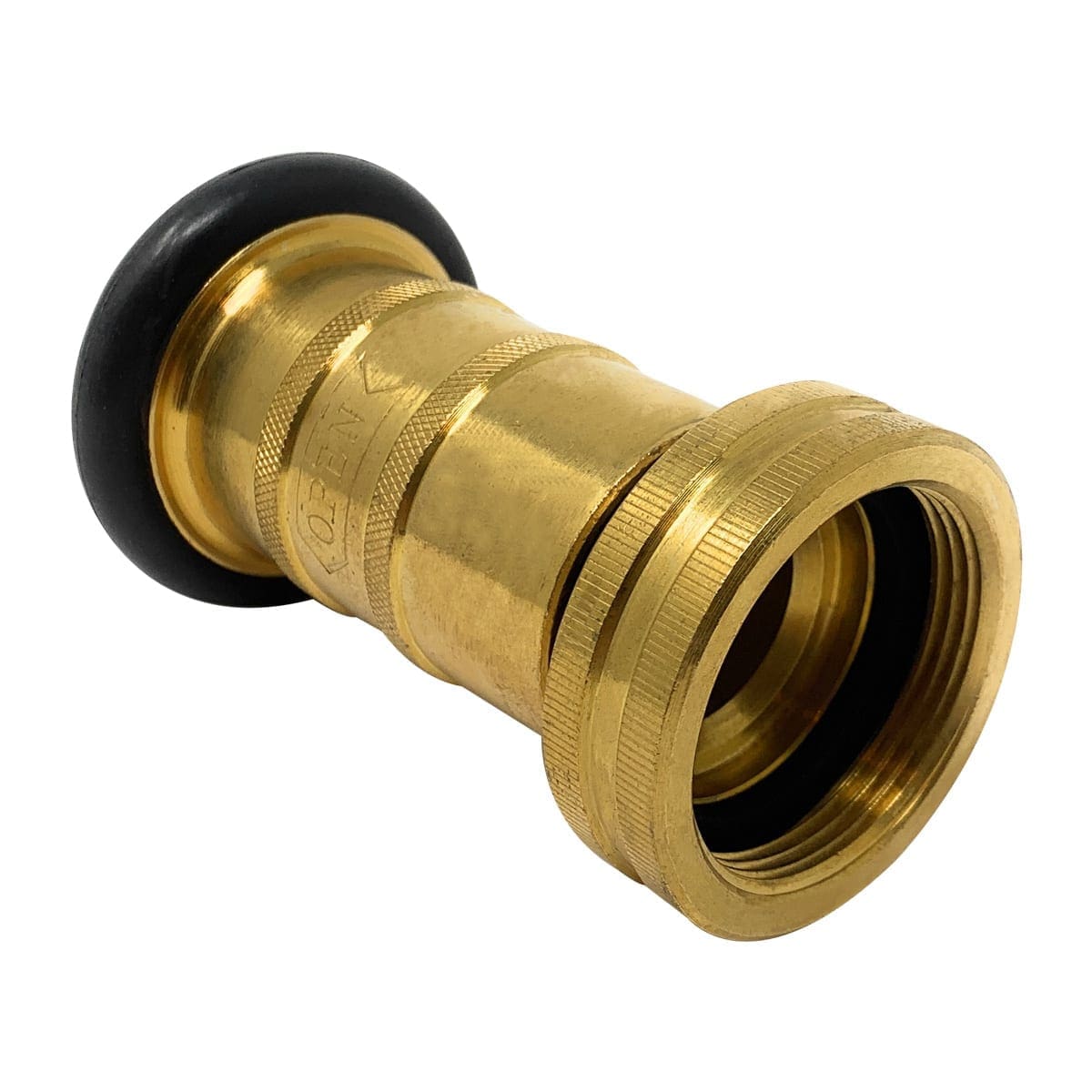 Fire Hose Nozzle, 1-1/2" NST, Adjustable Industrial Fog Nozzle, 75 GPM, Satin Brass - Image 3