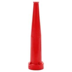 Fire Hose Nozzle, 1-1/2" NPSH, Straight Stream Pipe Nozzle, 1/2" Orifice, 9" Length, Red Polycarbonate