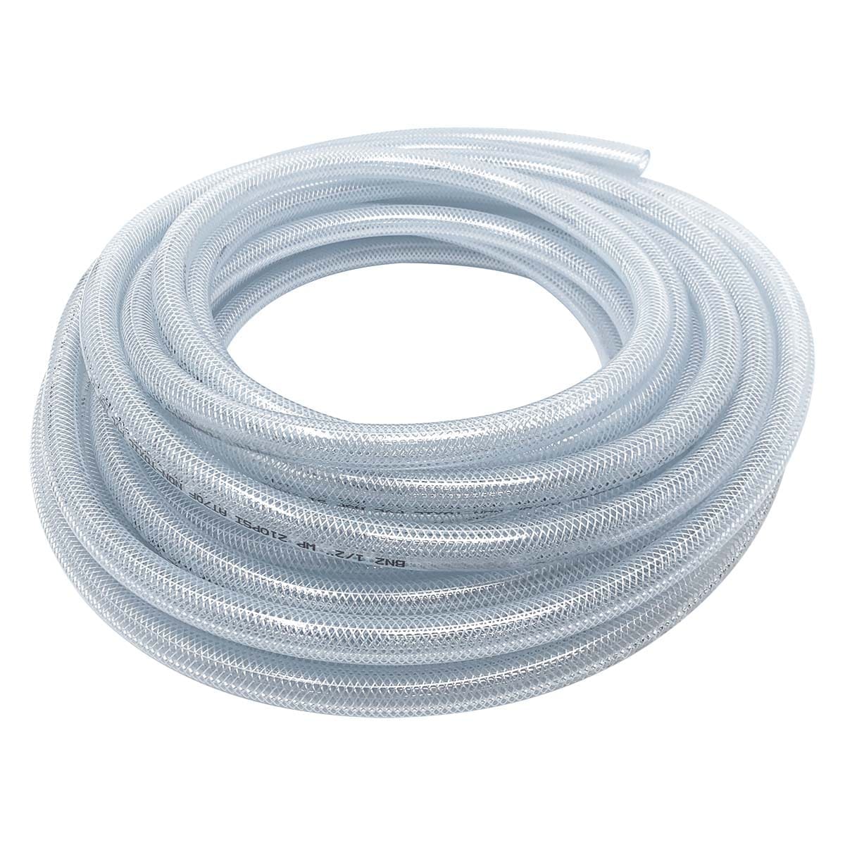 Gloxco Clear Braided PVC Tubing, Food Grade, Heavy Duty Reinforced Hose, 1/2" ID, 50 Ft Length - Image 2