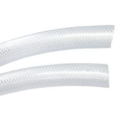 Gloxco Clear Braided PVC Tubing, Food Grade, Heavy Duty Reinforced Hose, 1