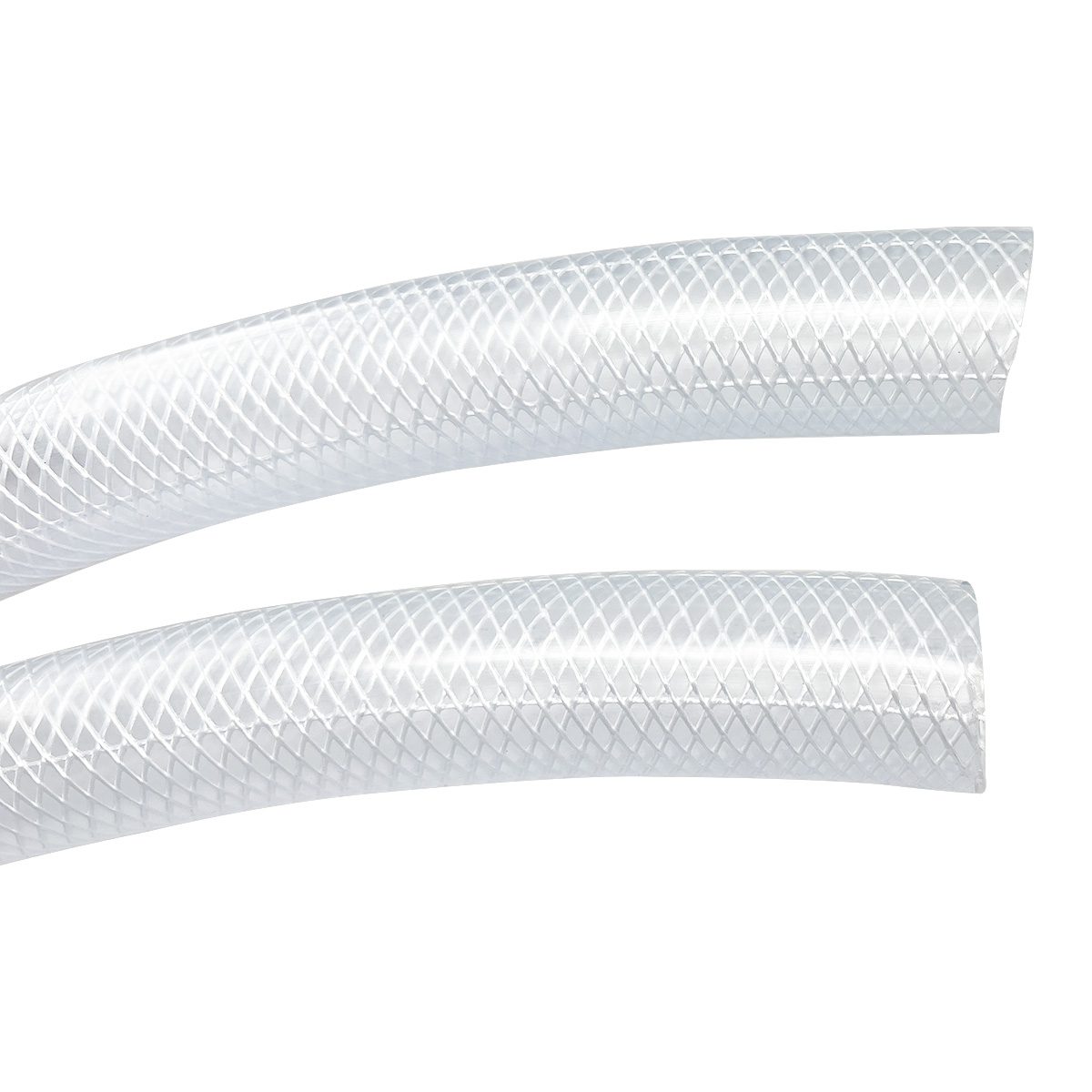 Gloxco Clear Braided PVC Tubing, Food Grade, Heavy Duty Reinforced Hose, 1" ID
