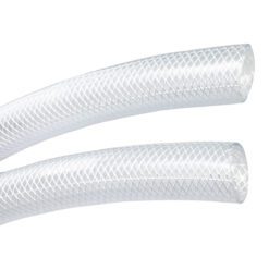 Gloxco Clear Braided PVC Tubing, Food Grade, Heavy Duty Reinforced Hose, 1