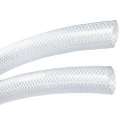 Gloxco Clear Braided PVC Tubing, Food Grade, Heavy Duty Reinforced Hose, 1