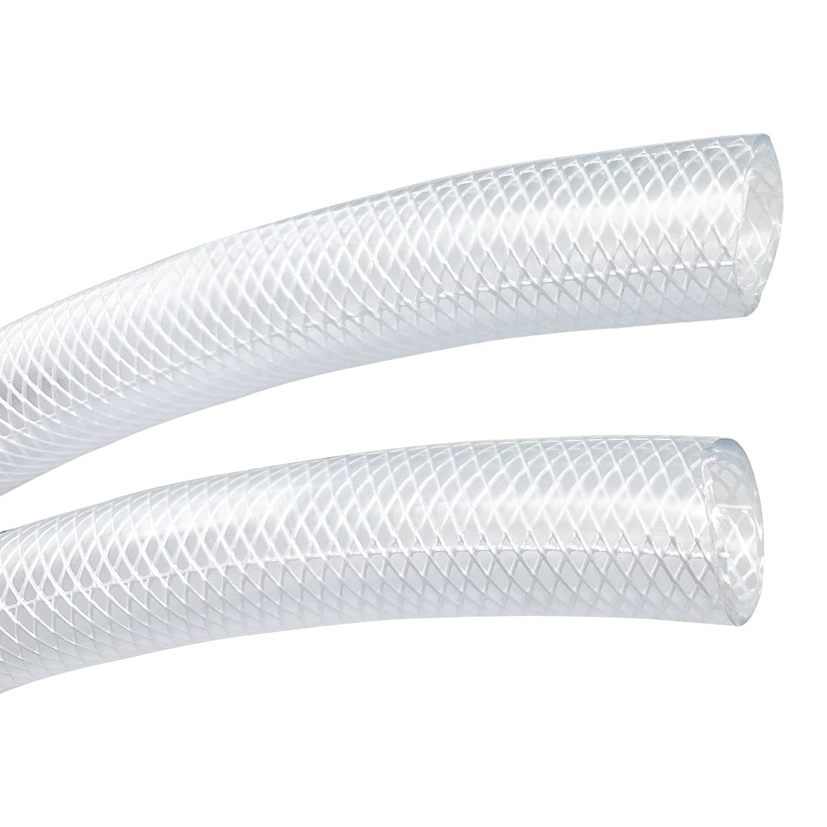 Gloxco Clear Braided PVC Tubing, Food Grade, Heavy Duty Reinforced Hose, 1" ID