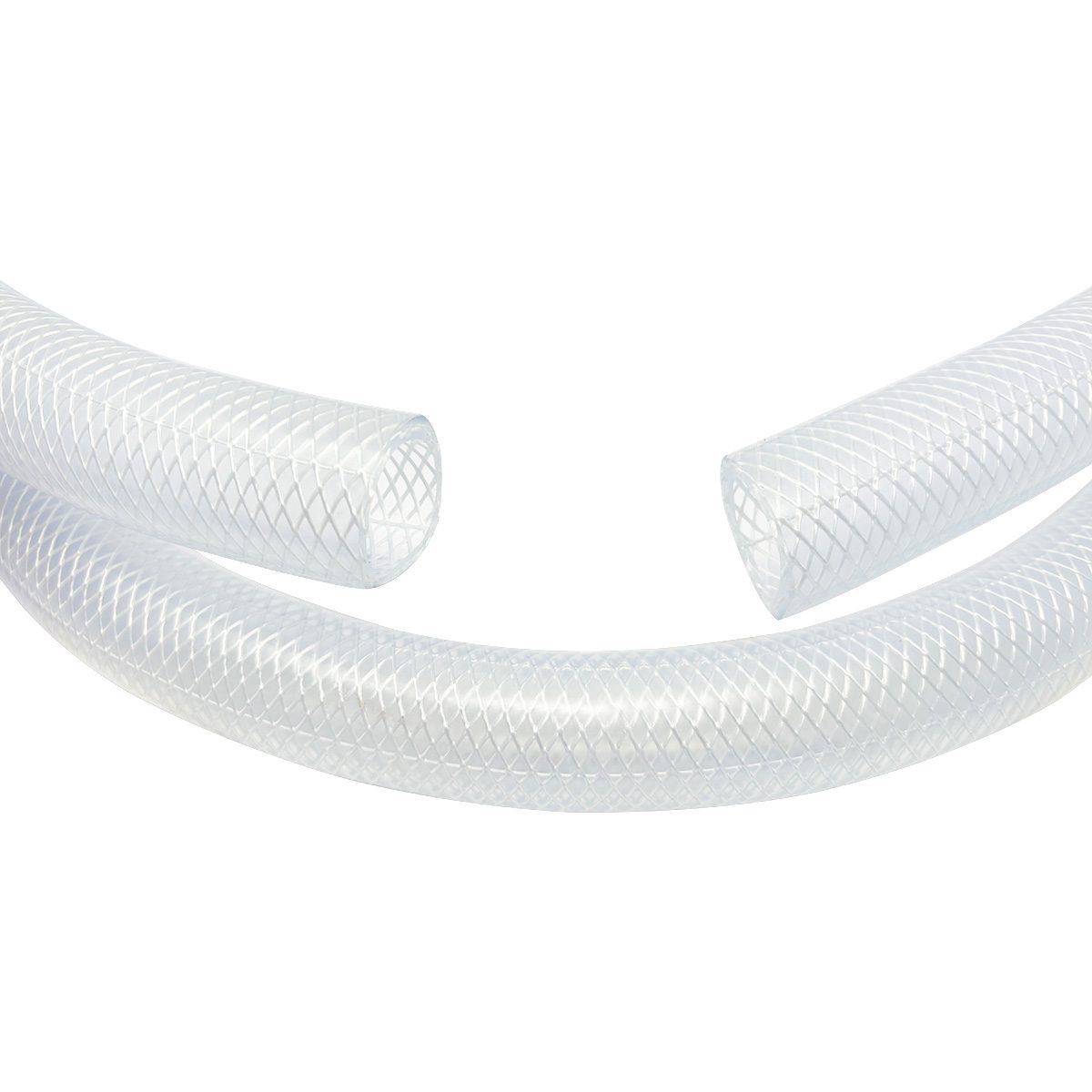 Gloxco Clear Braided PVC Tubing, Food Grade, Heavy Duty Reinforced Hose, 1" ID