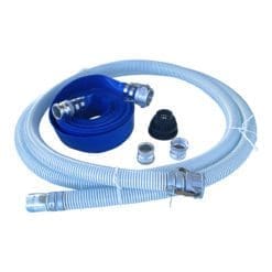 Gloxco 2" Pump Hose Kit with Aluminum Cam and Groove Fittings - Includes Clear PVC Suction Hose, Discharge Hose, Poly Suction Strainer, Additional Male Adapters