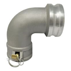 Gloxco Aluminum Type DA Cam and Groove Hose Fitting, 90 Degree Elbow, 3