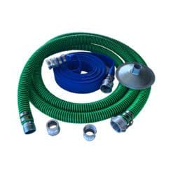 Gloxco 2" Pump Hose Kit with Aluminum Cam and Groove Fittings - Includes Green EPDM Suction Hose, Discharge Hose, Bottom Hole Skimmer, Additional Male Adapters