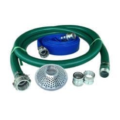 Gloxco 2" Pump Hose Kit with Aluminum Cam and Groove Fittings - Includes Green PVC Suction Hose, Discharge Hose, Top Hole Skimmer, Additional Male Adapters