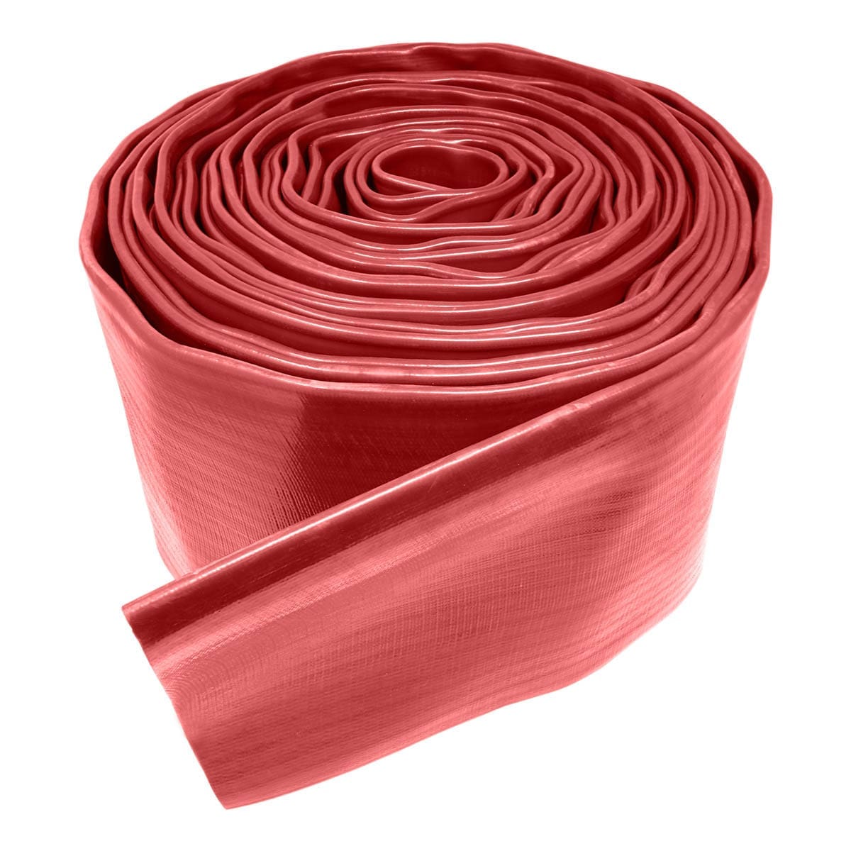 Gloxco 6" ID Red Heavy Duty Lay Flat PVC Discharge Hose, 50' Length