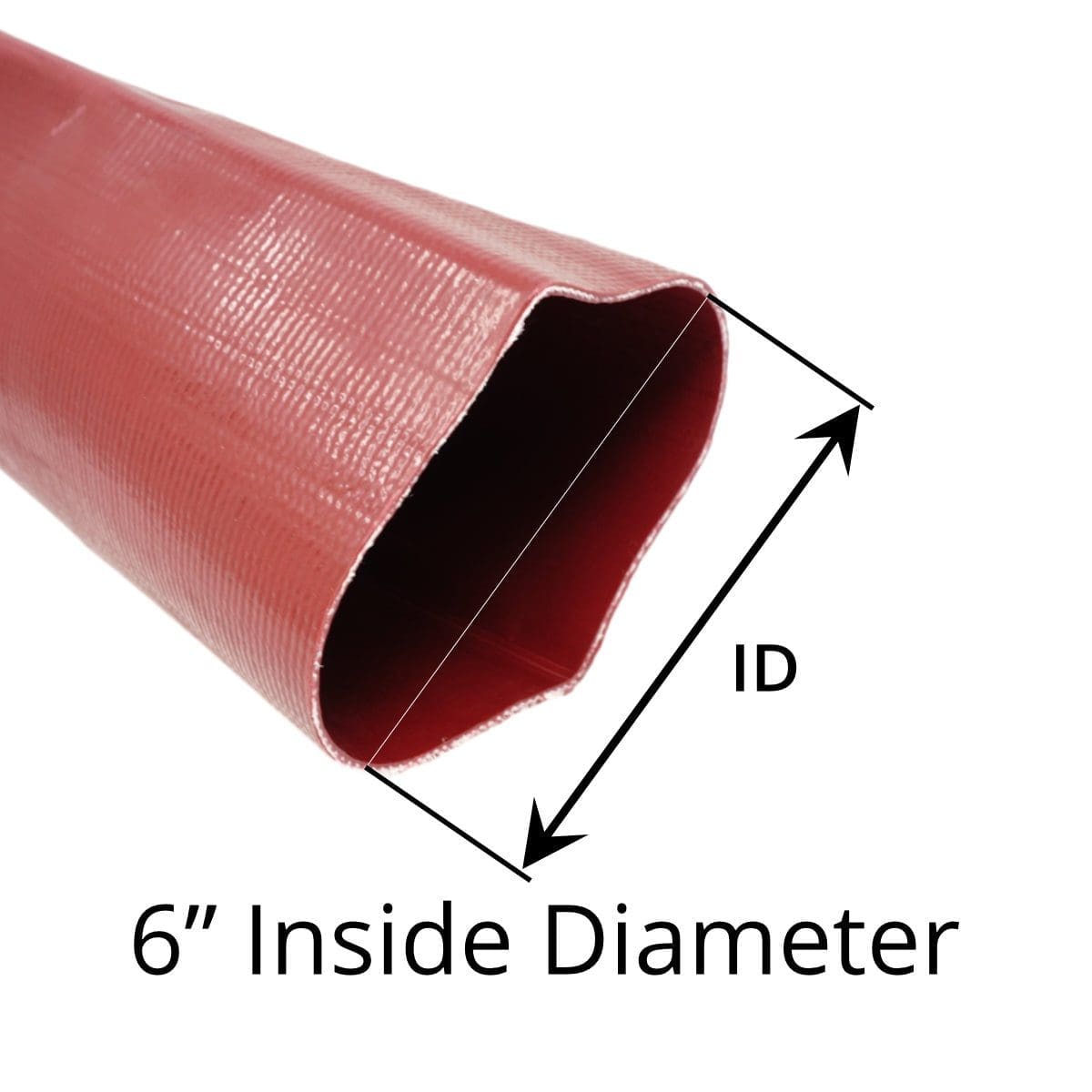 Gloxco 6" ID Red Heavy Duty Lay Flat PVC Discharge Hose, 50' Length - Image 2