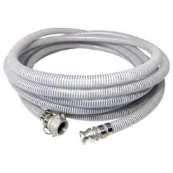 1-1/2" Clear PVC Suction Hose Assembly, Male Camlock x Female Camlock, 70 PSI, 20' Length