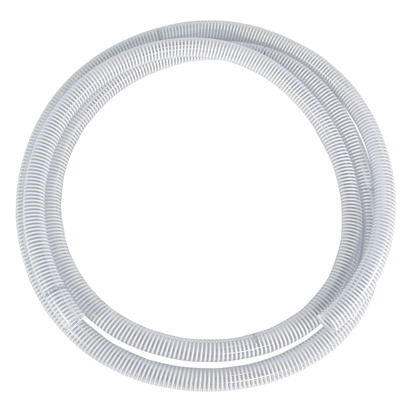 Gloxco 1-1/4" ID Clear PVC Suction Hose, 75 PSI, 20' Length