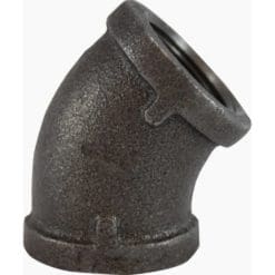 1/8" Pipe Fitting Elbow, 1/8" Female NPT x 1/8" Female NPT, 45 Degree, 150# Black Malleable Iron