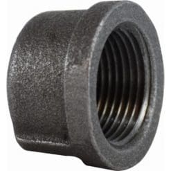 3" Pipe Fitting Cap, 150# Black Malleable Iron, Female NPT Threads