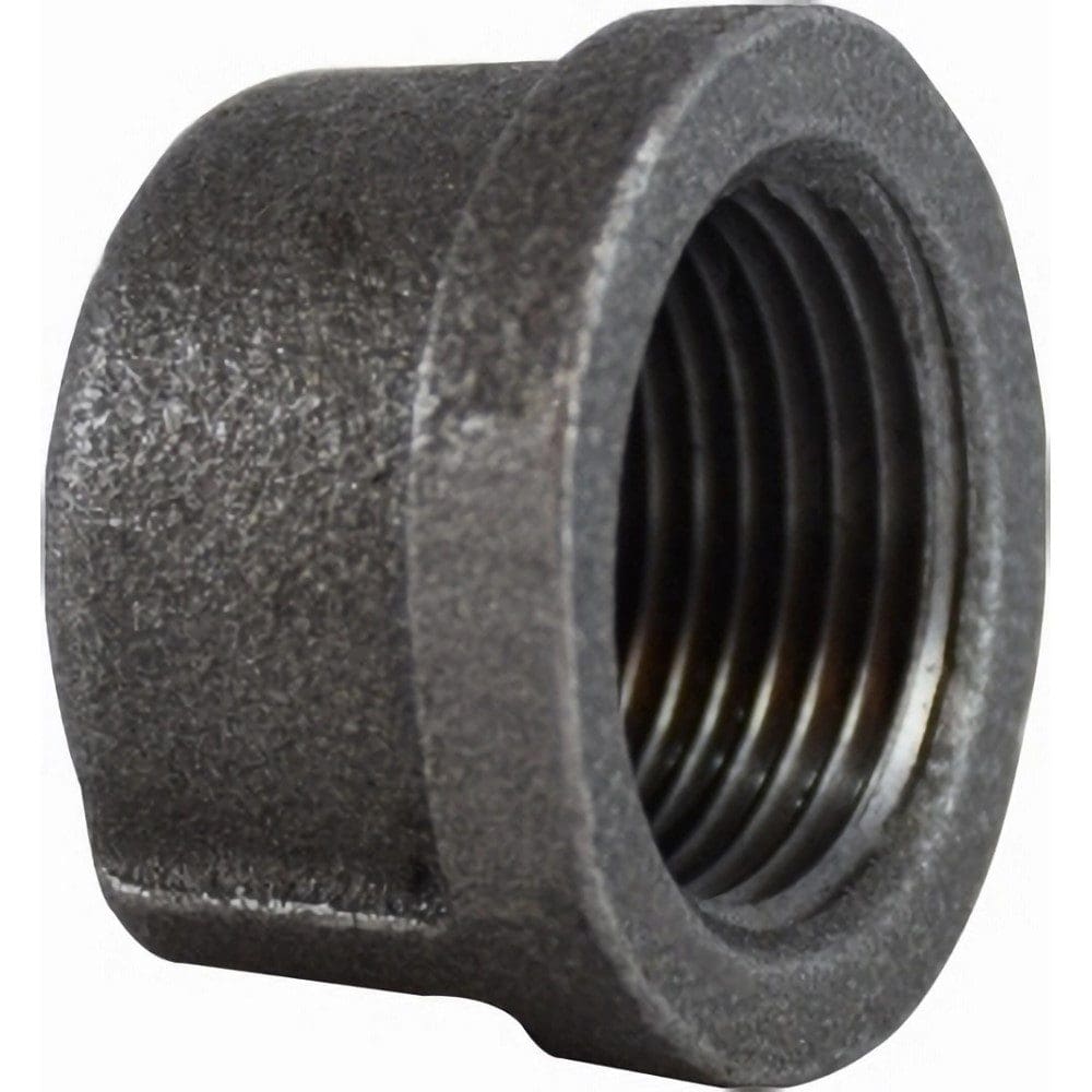 1/4" Pipe Fitting Cap, 150# Black Malleable Iron, Female NPT Threads