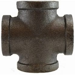 1" Pipe Fitting Cross, 150# Black Malleable Iron, Female NPT Threads