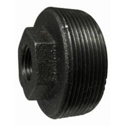 2" x 1" Pipe Fitting, Hex Bushing, 2" Male NPT x 1" Female NPT, 150# Black Malleable Iron