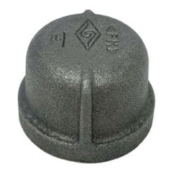 1" Pipe Fitting Cap, 150# Black Malleable Iron, Female NPT Threads