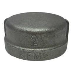 2" Pipe Fitting Cap, 150# Black Malleable Iron, Female NPT Threads