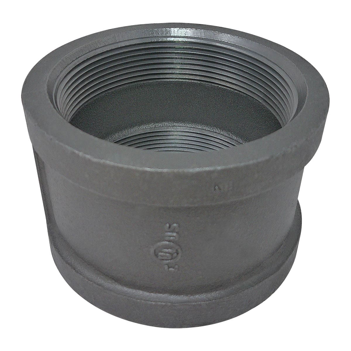 4" Pipe Fitting Coupling, 150# Black Malleable Iron, Female NPT Threads - Image 2