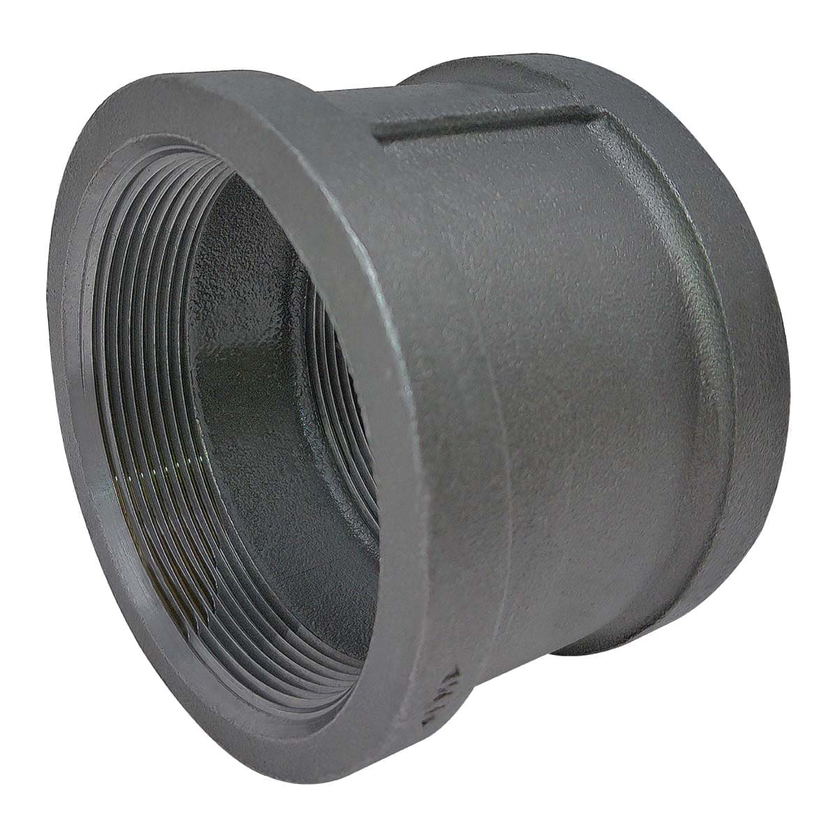 4" Pipe Fitting Coupling, 150# Black Malleable Iron, Female NPT Threads - Image 3