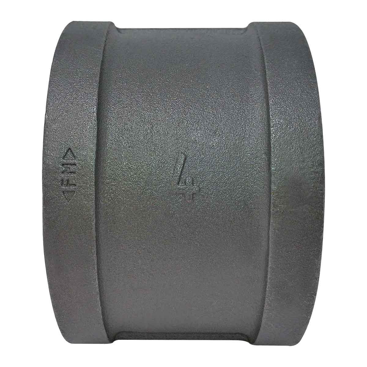 4" Pipe Fitting Coupling, 150# Black Malleable Iron, Female NPT Threads - Image 4