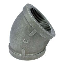 3" Pipe Fitting Elbow, 3" Female NPT x 3" Female NPT, 45 Degree, 150# Black Malleable Iron