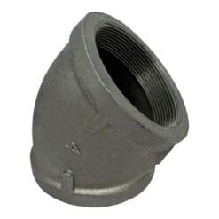 4" Pipe Fitting Elbow, 4" Female NPT x 4" Female NPT, 45 Degree, 150# Black Malleable Iron