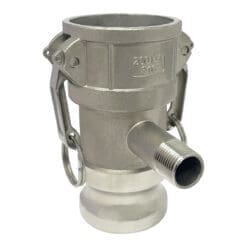 Camlock Fitting, Type DA with 1/2" Pipe Tap, Stainless Steel, 2" Female Camlock Coupler x 2" Male Camlock Adapter, (CAM-2020-DAPT05-SS)