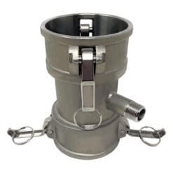 Camlock Fitting, Type DD with 1/2" Pipe Tap, Stainless Steel, 3" Female Camlock Coupler x 3" Female Camlock Coupler, (CAM-3030-DDPT05-SS)