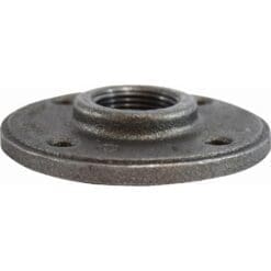 3/8" Pipe Fitting Floor Flange, 150# Black Malleable Iron, Female NPT Threads