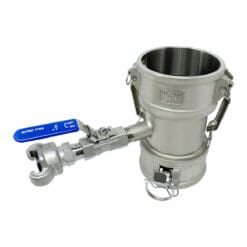 Cam and Groove Fitting, Type DD with 1/2" Blowdown Assembly, Stainless Steel, 3" Female Camlock Coupler x 3" Female Camlock Coupler (CAM-3030-DDBD05-SS)