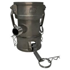 Camlock Fitting, Type DD with 3/4" Pipe Tap, Stainless Steel, 3" Female Camlock Coupler x 3" Female Camlock Coupler, (CAM-3030-DDPT07-SS)