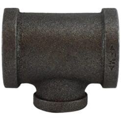 1" X 1/2" Pipe Fitting Reducing Tee, 1" Female NPT x 1/2" Female NPT, 150# Black Malleable Iron